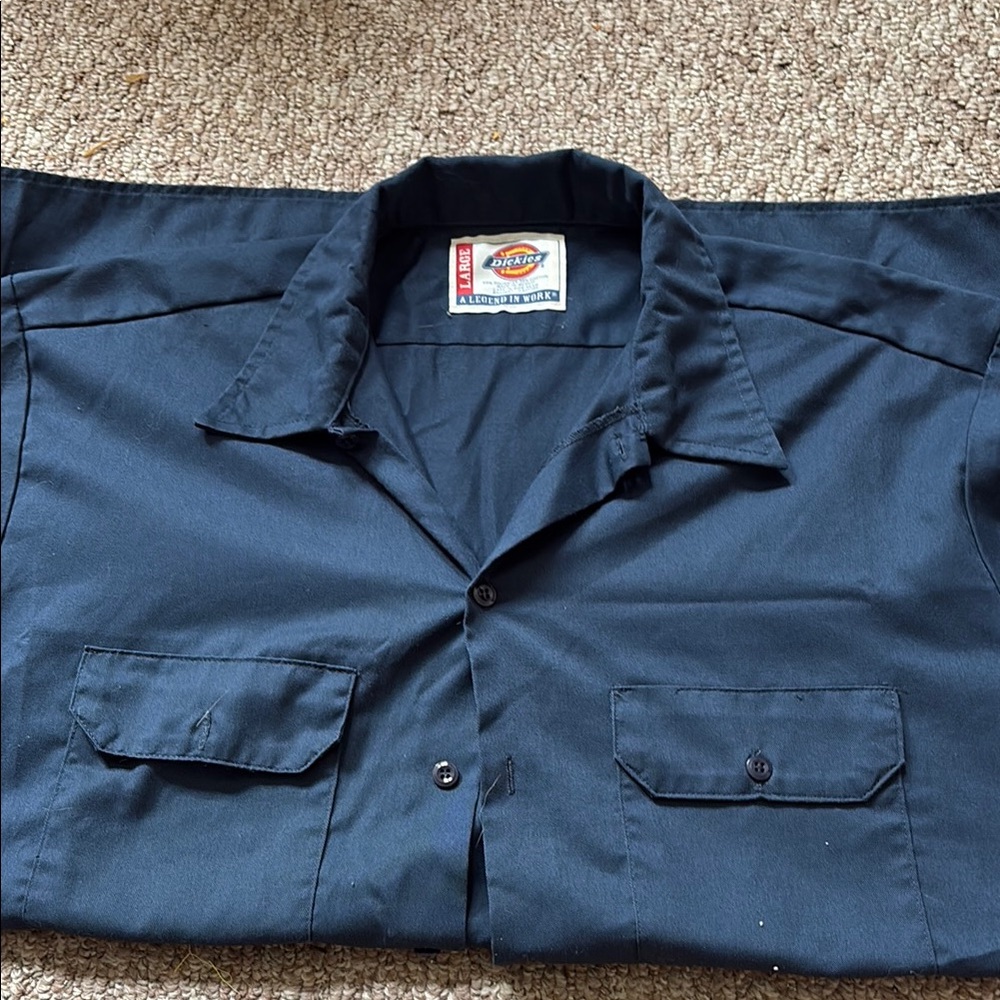 Dickies Dark Blue Button-Up Shirt